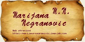 Marijana Negranović vizit kartica